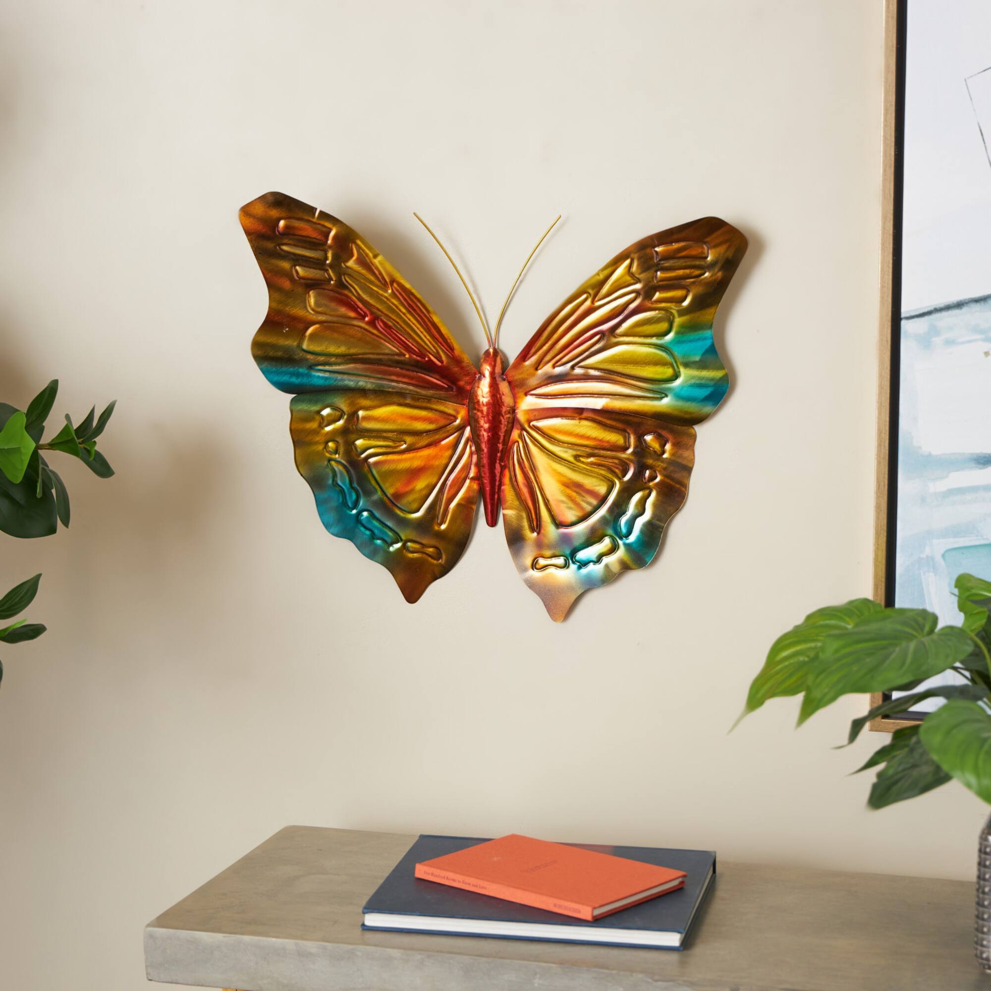 19" x 16.5" Stainless Steel Butterfly Home Wall Décor